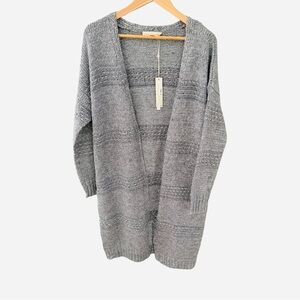 Lovestitch Leonna Open Front Gray Cardigan Sweater NWT Size S